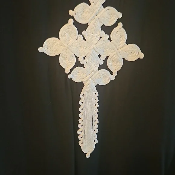 Vintage black with white embroidery Moroccan dress size: small - Picture 8 of 8